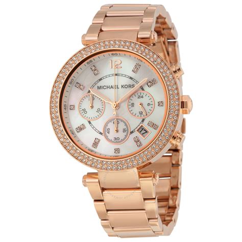 michael kors rose gold white acrylic watch|rose gold mk watch women's.